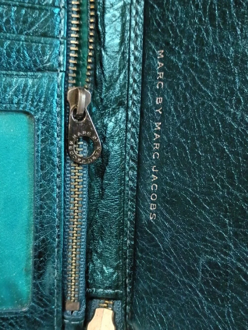 Marc by Marc Jacobs Metallic Teal Wristlet Clutch